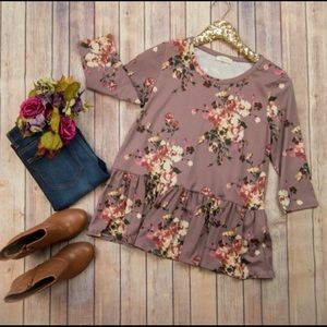 EUC Floral Peplum Top